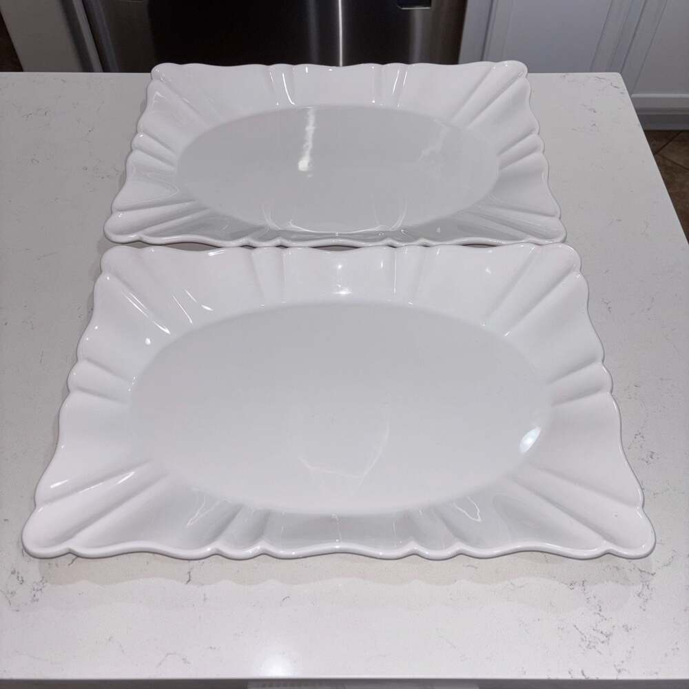 Southern Living Everyday Heirlooms Scalloped Serving Platters Set of 2